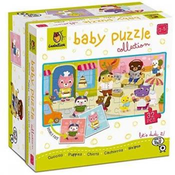 Puzzle Doble Cara Cachorros - 32 Piezas - 67x32 cm - Para Niños +2 Años - Hecho en Italia