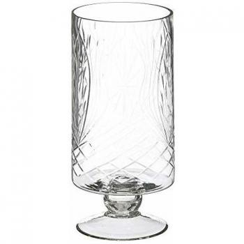 Portavelas de Cristal Transparente Tallado clásico para salón France - LOLAhome