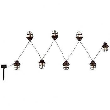 Cadena de luces solares LED Globo Lina con 8 faroles y protección IP44, 4.3 metros