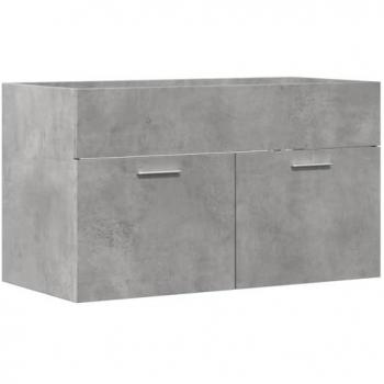 Armario para lavabo contrachapada gris hormigón 80x38,5x46 cm multicapa