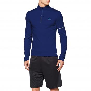 Salomon Sudadera, agile hz mid, mezcla de sintéticos, azul