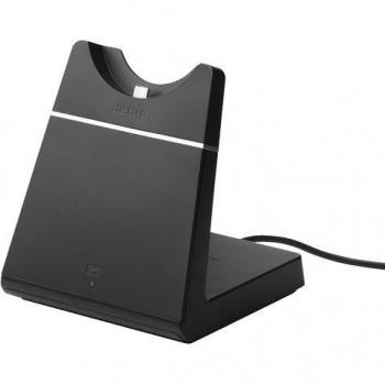 Jabra Evolve 65 Stereo Wireless Headset with Charging Stand USB-A Bluetooth Over-the-Head for Calls and Music Black