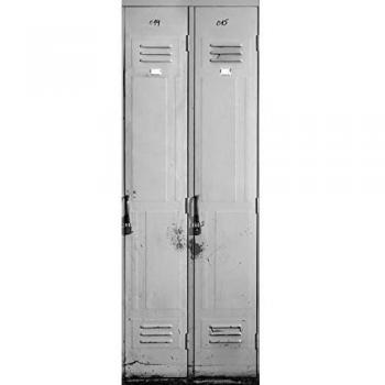 Plage Casillero Trampantojo de Puerta, Vinilo, Gris, 83x204 cm