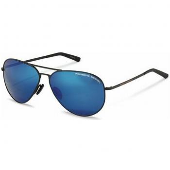 Porsche Design P8508 Men's Black Sunglasses 62mm with Blue/Mirror Blue Lens
