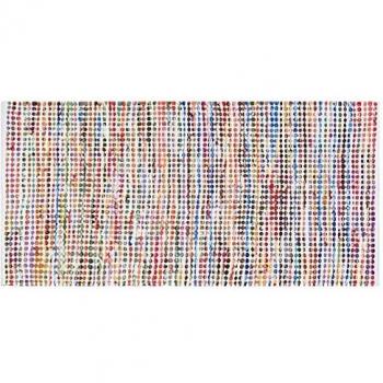 Alfombra Multicolor 80 x 150 cm Rectangular Tejida a Mano Boho Ecléctica Belen