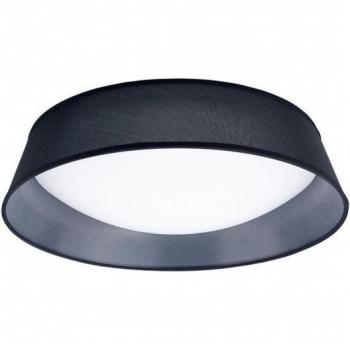 Plafón LED integrado Nordica blanco 5 bombillas 14cm, techo al ras, cilíndrico de 60 cm, acrílico blanco con pantalla negra