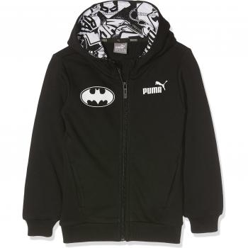 Puma Niños Style Batman Chaqueta Sudadera con capucha, infantil, STYLE Batman Hooded Sweat Jacket, cotton black, 6 años