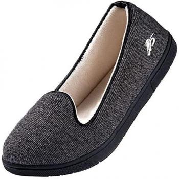 Wishcotton Light Breathable Slippers with Nonslip Sole - Dark Grey - 7 UK