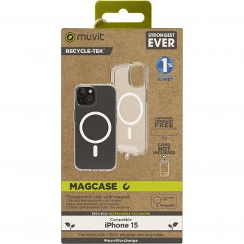 Muvit Funda Recycletek Magsafe Transparente para iPhone 15