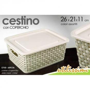 Cesta Cesta Ropa paños con tapa 26 x 21 x 11 cm
