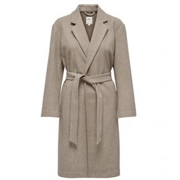 Only Trillion Long Belt Coatigan for Women - Beige/Mocha Meringue, Size L