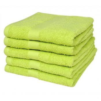 vidaXL 5 Toallas de algodón color verde manzana, 70 x 140 cm, 500gr/m²