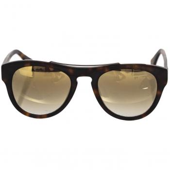Frankie Morello Brown Acetate Sunglasses, Male, Size: ONE SIZE, Classic Havana Sunglasses with Champagne Lenses