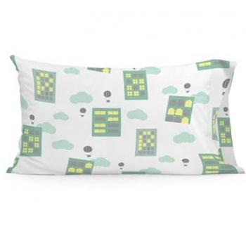 Funda de Almohada Infantil Air Balloon 50x75 cm, 100% Algodón, Calidad 150 TC, Fabricado en España