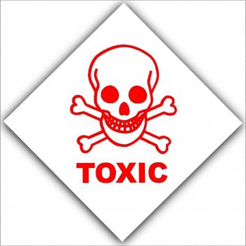 6 x tóxicos - rojo blanco autoadhesivo externo henbrandt pegatinas botella con salud y seguridad del