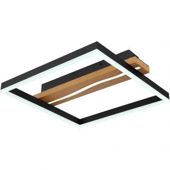 Plafoniera LED Sahra, 40 x 40 cm, negro/marrón, CCT