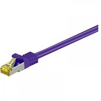 Cable de red RJ45 Cat 7 S/FTP (S-STP) Púrpura 1 m - Alta velocidad 500 MHz, sin halógenos