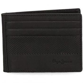 Pepe Jeans Half Tarjetero Negro 10x7,5 cms Piel