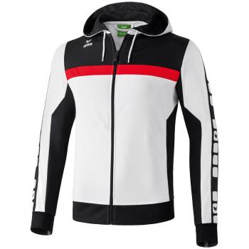 erima Sportsjacke 5-Cubes Trainings mit Kapuze - Chaleco de fútbol para niño, Color weiß, Talla 128 cm
