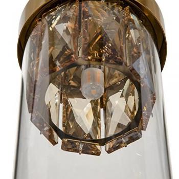 Lámpara de Techo Cilíndrica de Cristal y Hierro Dorado - Ø 31 cm, Altura 45 cm, Iluminación Ambiental