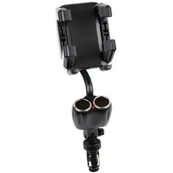 DURAGADGET Soporte De Coche Flexible Para Smartphone Lenovo S856/uleFone Paris/Leagoo Elite 4/Uhans U200 Lte 4G/CUBOT S550/X15/X16/S600 4G - Con Doble Cargador Para Mechero Del Coche