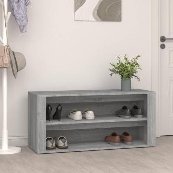 Zapatero de Madera Contrachapada vidaXL con Estante para Pasillo y Entrada, disponible en Color Blanco, Negro y Gris Sonoma, dimensiones 100x35x45 cm