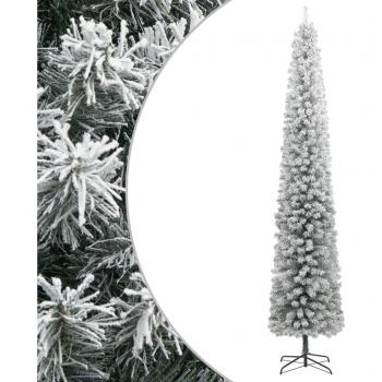 vidaXL Slim Christmas Tree with Stand and Flocked Snow 300 cm PVC