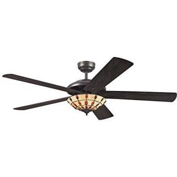Westinghouse Lighting Comet Tiffany Ventilador de Techo E14, 60 W, Espresso