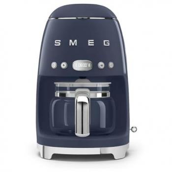 Cafetera de Goteo Smeg DCF02NBEU 1050 W Azul Marino con Función Aroma, Autostart y Carafe de Vidrio para 12 Tazas