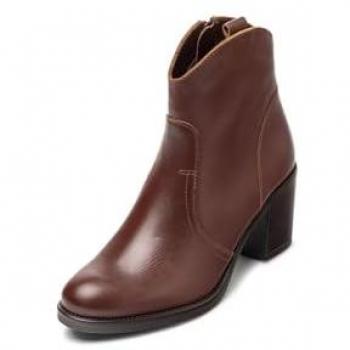 Yokono Botín de Tacón ORNE-003 Marrón, Botines de tacón de mujer, piel