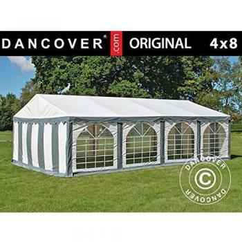 Carpa para Eventos Original 4x8m PVC Gris/Blanco