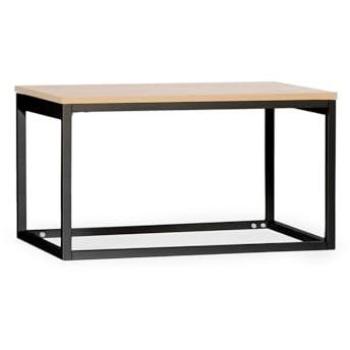 Mesa de Centro Elevable de Madera Natural y Negra 80x49 cm