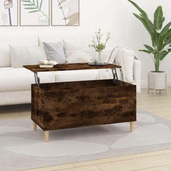 Mesa baja de roble ahumado 90x44,5x45 cm madera contrachapada multicapa vidaXL - Marrón