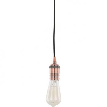 Lámpara colgante moderna Atrium Red cobre, portalámparas colgantes moderno de 1 luz, tipo E27, acabado en cobre rojo