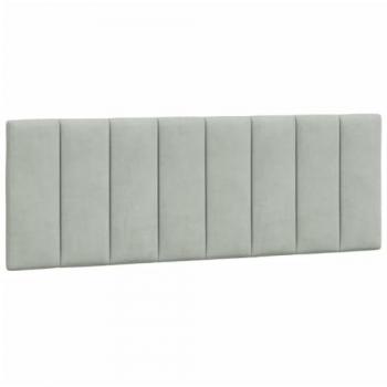 Cabecero de cama acolchado terciopelo gris claro 120 cm