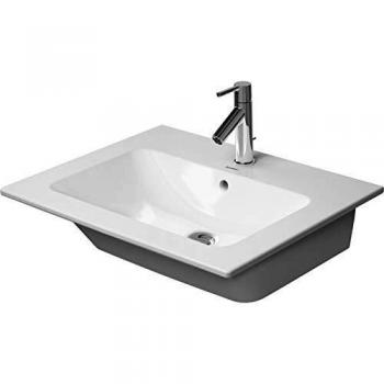 Mueble Lavabo Duravit Me by Starck 63x49 cm, Blanco Satinado, WonderGliss, con 1 Agujero para Grifo y Desagüe