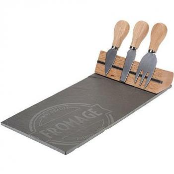 Tabla Pizarra para Quesos 30x15 cm con 3 Utensilios Incluidos