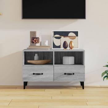 Mueble para TV madera contrachapada 80x30x30 cm gris Sonoma