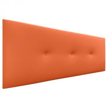Cabecero de Polipiel Acolchado Liso con Botones 160x50cm - Naranja, para Camas 150/160, Diseño Moderno y Elegante