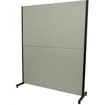PIQUERAS Y CRESPO Modelo Valdeganga - Biombo separador para oficinas y centros de trabajo, desmontable y con estructura de color negro - Tapizado en tejido BALI color gris claro
