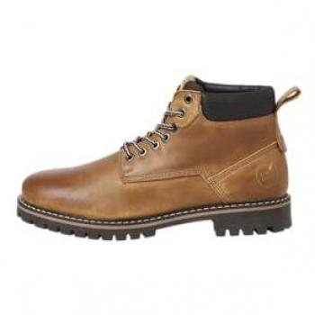 Jack & Jones Queensway Leather Boots for Men - Beige/Brown, Size 42
