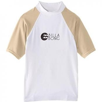 Billabong Girls Junior Logo In Short Sleeved Rash Vest White Sand S4KY09 Age / Size - 10 Years