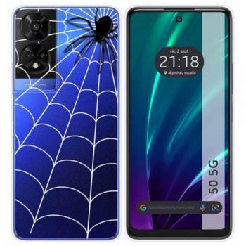 Funda Silicona Transparente Araña para TCL 50 5G
