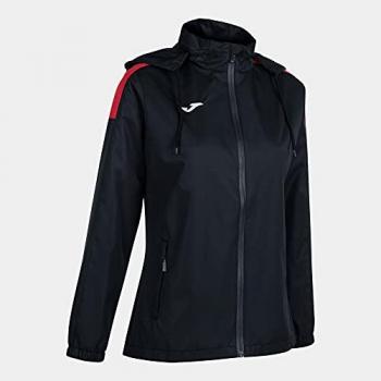 Chubasquero Joma Trivor Mujer Negro Rojo