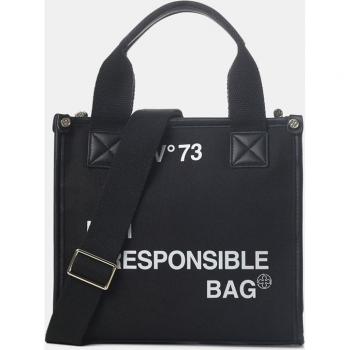 V73 Black Stylish Tote Bag for Women, Size: ONE SIZE