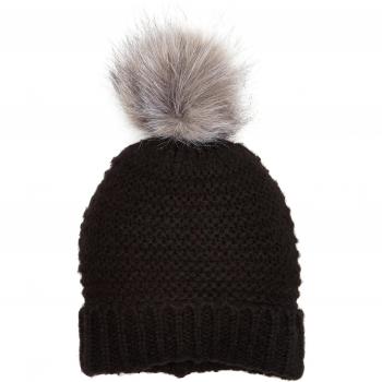 PIECES Pcjamilla Hood, Gorro de Punto para Mujer, Negro