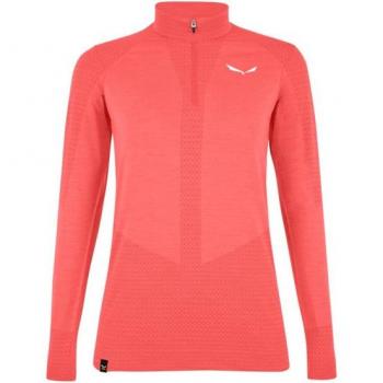 Camiseta interior Salewa Zebru Alpine Wool Responsive Half Zip manga larga rosa mujer - L