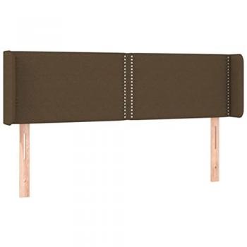 Cabecero LED Tapizado Marrón Oscuro 147x16x78/88 cm