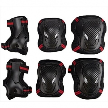 EONPOW Juego de Protecciones, Protecciones contra caídas para Patinaje en línea, para muñeca, Codo, Rodilleras, Protector para Deportes, Ciclismo, Patinaje, 6 Unidades