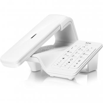 AEG Lloyd Combo 15 - Teléfono inalámbrico Design DECT con contestador, Manos Libres y función de bloqueos de Llamadas, Color Blanco